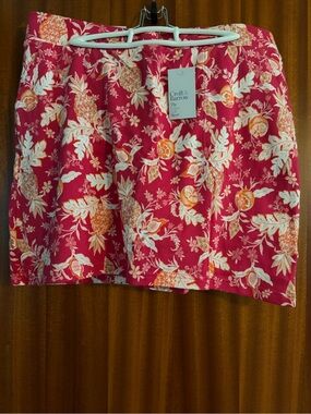 Croft & Barrow Pink Tropical Pineapple Print Skort